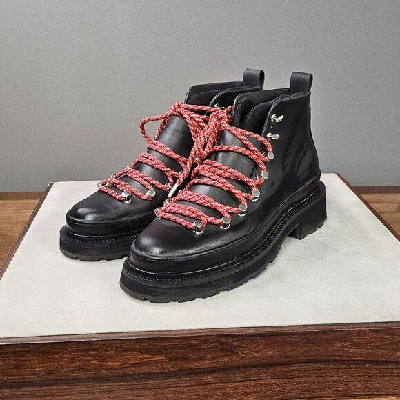 rag & bone Compass Rain Boot Black Rubber Lace Up Ankle Boot - Picture 2 of 4